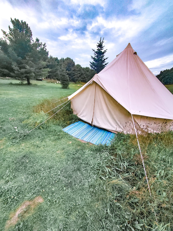 Staying in a yurt in Torch Lake, Michigan